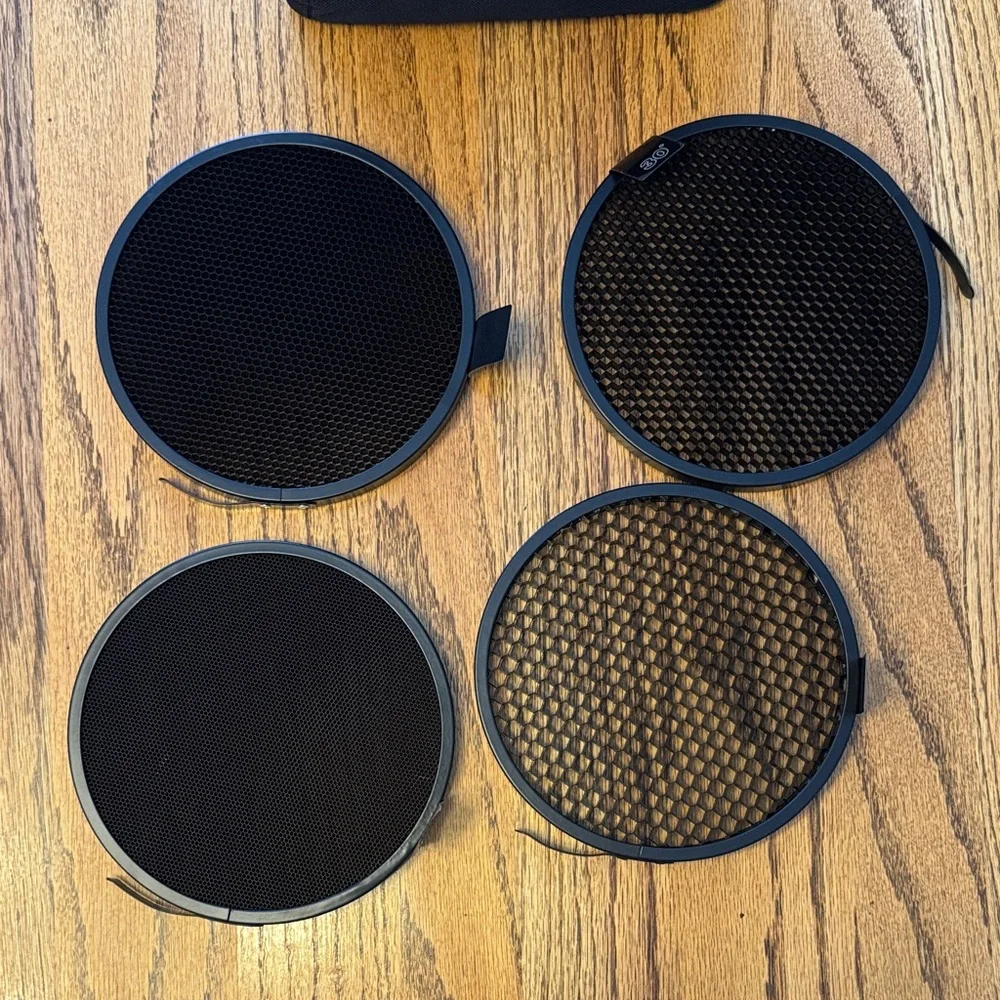 Buff Black Honeycomb Light Grids with Case